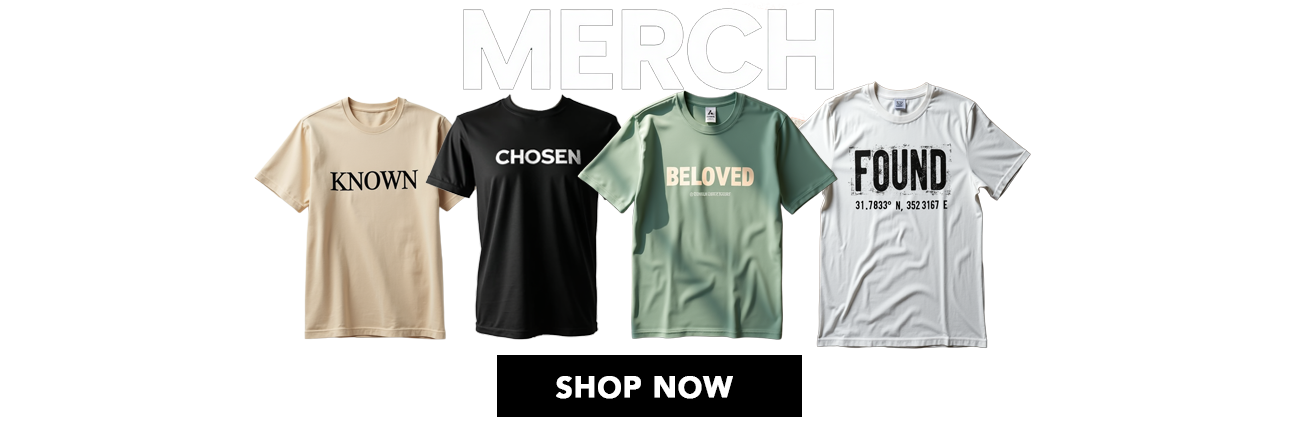 Merch items including t-shirts and a cap with 'MERCH' and 'SHOP NOW' text